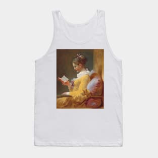 Young Girl Reading Painting by Jean-Honoré Fragonard Tank Top